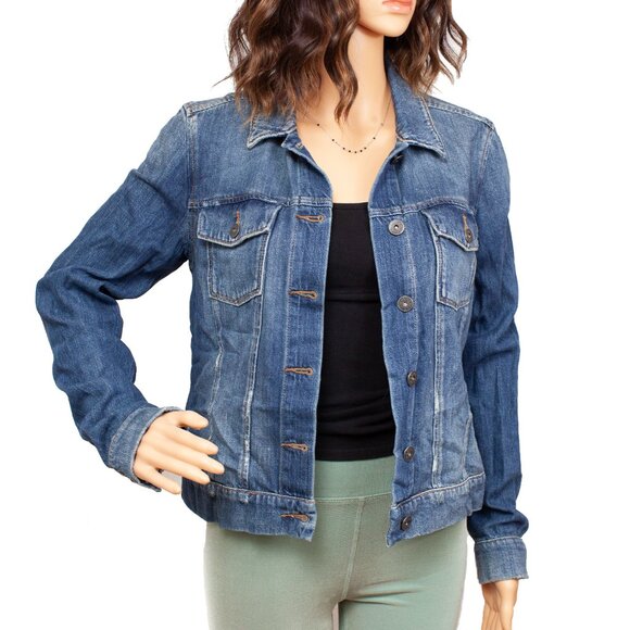PAIGE Distressed Blue Denim Jacket - Picture 1 of 9